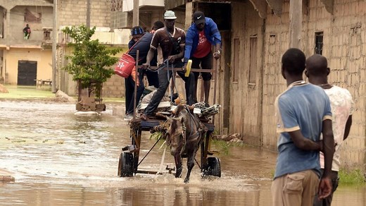 A year's rain falls in one day Senegal's capital, Dakar