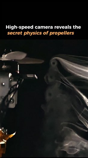 Star AI | Navigate the Stars of AI on Instagram: "This fascinating experiment captures propeller vortices - the invisible "corkscrews of air" created by spinning propeller blades - made visible through high-speed photography and smoke visualization. A black apparatus with two side openings emits smoke/vapor to visualize air movement The smoke creates mesmerizing spiral patterns (vortices) that reveal the normally invisible airflow created by spinning propeller blades The footage is captured at a