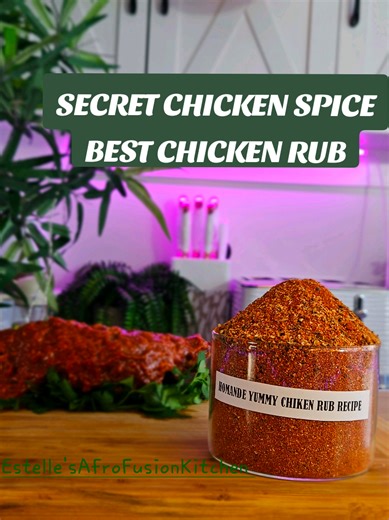 Today I’m sharing my all-time favorite homemade chicken rub spice mix. This easy seasoning blend is made with simple pantry spices and is perfect for seasoning chicken before grilling, roasting, baking, or frying. Simply mix the spices together, store them in a jar, and you’ll always have a delicious homemade chicken rub ready whenever you need it. “This is the measurement I use as an example. Feel free to adjust the spices to suit your taste.” Ingredients: • Smoked paprika • Garlic powder • Bla
