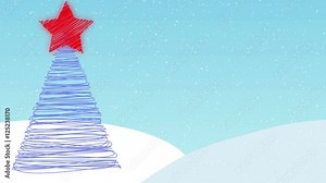 snow scape Christmas tree background animation, with room for graphics, text and logos