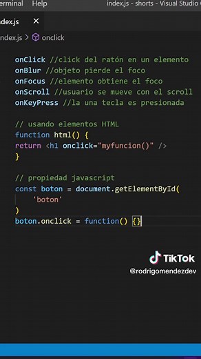 Eventos en javascript #javascript #developer #conceptos #entrevista #foryou #html
