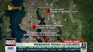 Be ready for some SERIOUS traffic issues this weekend all over the region. Here is Adam Gehrke's rundown on all of it. Also check out our brand new interactive traffic map >> http://q13fox.com/traffic | FOX 13 Seattle