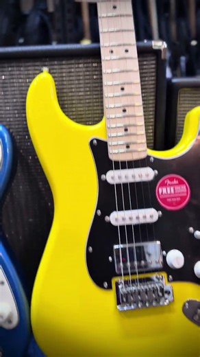 Squier FSR Affinity Series Stratocaster HSS Electric Guitar, Maple FB, Graffiti Yellow