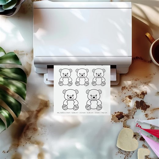 Bear Royal Icing Transfer Sheets Printable Teddy Bear Icing Template Bundle for Cookie Decorating Macarons & Edible Sprinkles PDF Download - Etsy