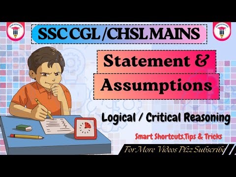 Statement & Assumptions | Analytical Reasoning | Ssc CGL CHSL & NTPC | Ssc Reasoning | Exam Boosters