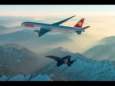 First landing of SWISS Boeing 777-300ER (Swiss Air Force Version)