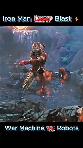 Iron Man Laser Blast ⚡ War Machine vs Robots | Marvel Shorts #shorts #ironman #marvel