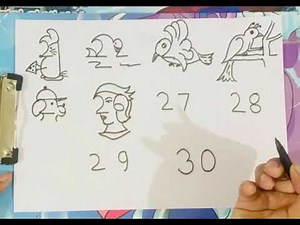 Easy Numbers Drawing for kids 21 to 30/How to draw pictures using numbers