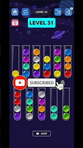 "Ball Sort Puzzle Game | All Levels Walkthrough | Level [31] Full Gameplay"🥎🥎 | #gaming #minigames