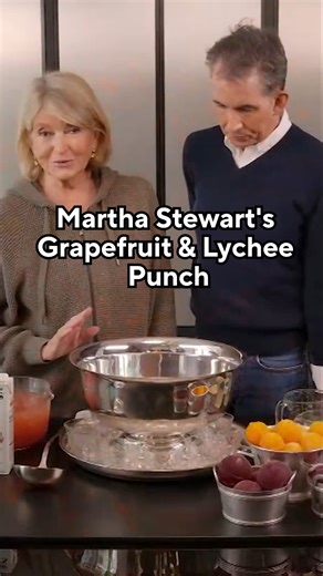 Let's welcome the new year with Martha Stewart's Grapefruit & Lychee Punch 🍹😋 Tap the 🔗 to stream "Martha Holidays" for FREE on QVC Plus HSN Plus>> https://qvc.co/4b9jbm8 | QVC Plus HSN Plus