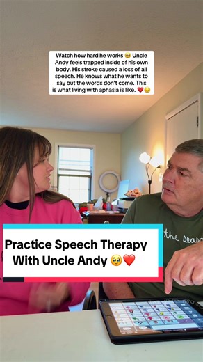 Never take speaking for granted 💔 Show him support by commenting words of encouragement! Uncle Andy has aphasia after his stroke. He knows what he wants to say but the words don’t come out. #aphasia #stroke #strokesurvivor #speech #speechtherapy