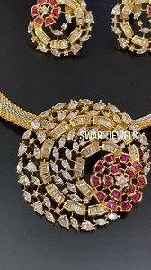 1K views · 27 reactions | Gold plated next to original diamond and rubies fusion set ping 8826689946 | Swar Jewels | Facebook