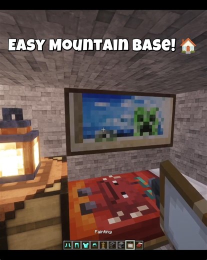 Minecraft Easy Mountain Base Build Tutorial! 🏠 (KINDA HOMELESS) #shorts #minecraft