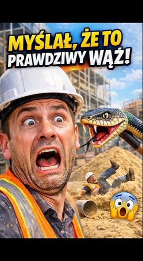 PRANK STULECIA na budowie: Wąż na patyku 🐍😱 #budowa #prank #humor #śmieszne