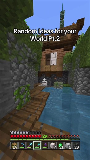 Minecraft house hanging in a ravine build idea