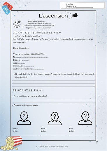 French as a Foreign Language (FLE) Film Activity – the Climb (A2/B1) Ready-to-use PDF + Answer Key - Etsy UK