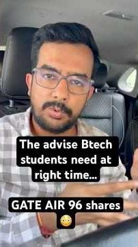 GATE AIR 96 advice for B.Tech students.