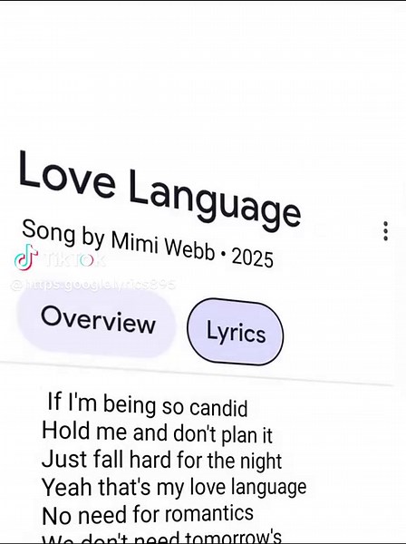 Love Language | LYRICS ... Love Language Love Language Lyrics Love Language songs Love Language by Mimi Webb Mimi Webb Love Language lyrics #lovelanguage #mimiwebb #songlyrics #lyricsvideo #musicvideo #lyricsedit #googlelyrics🎧 #fyp