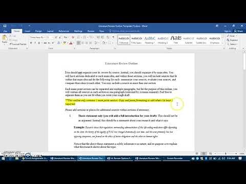 Literature Review Outline