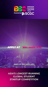 🎬 Relive the excitement, innovation, and unforgettable moments from last year’s Bangkok Business Challenge. 🚀✨ From brilliant pitches to inspiring teamwork, BBC 2025 set the stage for the next generation of global student entrepreneurs. 🌍💡 Bangkok Business Challenge 2026 Powered by SCGC, Asia’s longest-running student startup competition is almost here. Are you ready for Building Solutions for Tomorrow’s World? 🚀 Please Save Competition Date: 21 - 23 May 2026 🏆 Learn more➡️ bbc.sasin.edu #