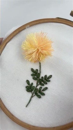 🌷 Simple ruffle embroidery tutorial for beginners | How to embroider soft 3D flowers #handbroidery