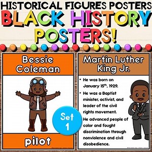 Black History Month Leaders Social Studies Posters with Facts & Quotes - Set 1