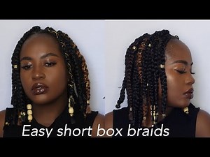 Easy short box braids!! Rubber band method