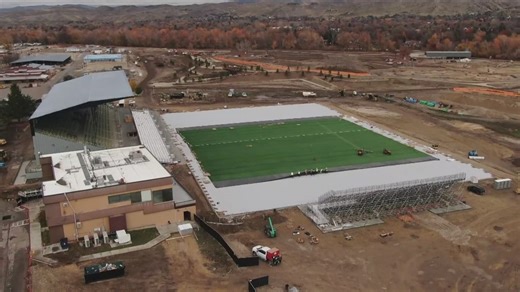 Turf is down at Expo Idaho, now home to Boise's first professional soccer team