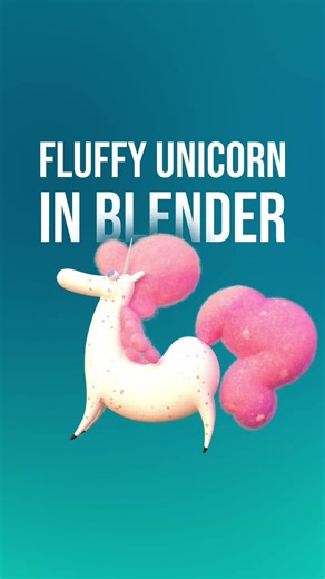 Fluffy Unicorn in Blender – Fully Procedural Magic!
