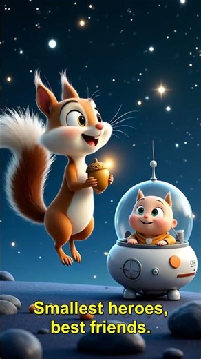 Cosmic Acorn Collector: Adorable Space Animals Explore the Universe! 🌌🐿️