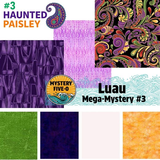 Mystery Five-0 LUAU | "haunted Paisley" Quilt Kit W/free Mystery Program | Pattern & Video Tutorials | Purple, Orange, Green Halloween - Etsy