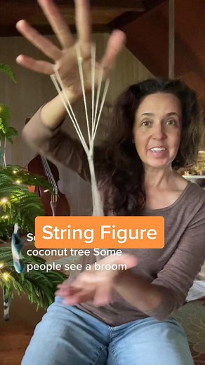 A beginner string figure. It’s called different names in different cultures: fish spear, harpoon, coconut palm, broom. String figures are found in almost every part of the world. #stringgame #childhood #nostalgia #memoryunlocked #childrensgame #stringfigure