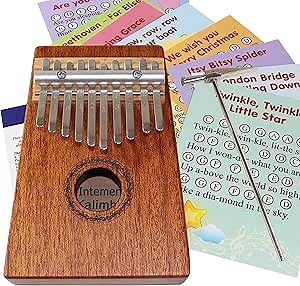 Kalimba 10 Notes with 20+ Easy Play Songs for Beginners - Thumb Piano 10 Keys