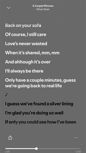 Olivia Dean’s 'A Couple Minutes' 🎶💭 #music #lyrics #fyp #oliviadean