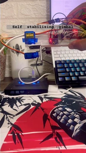Self stabilizing gimbal made with esp32, MPU6050 gyro sensor and servo motors SG90 #esp32 #gimbal