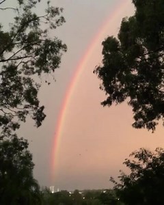 Rainbow Lightning.⚡🌪️🌈 #australia #lightning 🇦🇺 #springstorm #rainbow #rainbowduringthestorm #nature #sky #phenomenon #glory 🎥@beesbalcony | Nature's Rich Palette