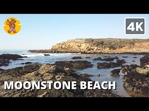 4K Moonstone Beach Cambria Walking Tour | 🔊 Binaural Sound