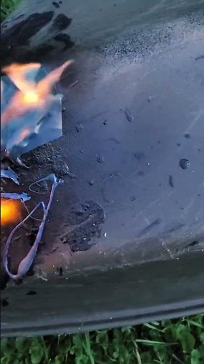 patching a kayak with holes used plastic from a 5 gallon bucket