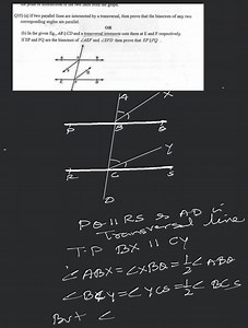 Q35) (a) If two parallel lines are intersected by a transversal... | Filo