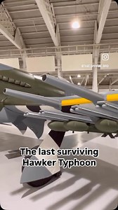 The Hawker Typhoon is a British fighter-bomber, originally planned as an interceptor, but its introduction in 1941 was plagued with problems and for a while, the aircraft faced a doubtful future. However, when the Luftwaffe brought the new Focke-Wulf 190 into service, the Typhoon was the only RAF fighter capable of catching it at low altitude, and as a result it became invaluable as a ground attack aircraft. Sadly, only one complete Hawker Typhoon still survives, MN235, as displayed here at RAF 
