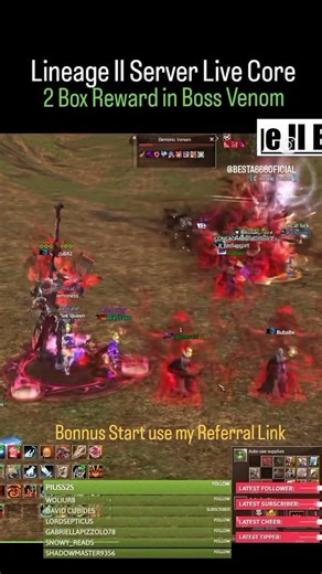 2 Reward in Venom Boss in Lineage II Server Live Core #l2servercore