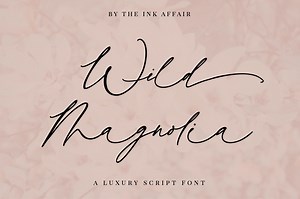 Wild Magnolia Luxury Script, a Script Font by theinkaffair