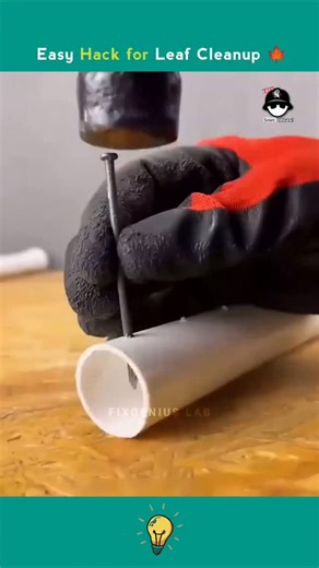 FixGenius Pro on Instagram: "DIY Leaf Collector Tool 🍂 Turn simple pipes and nails into a powerful DIY leaf-collecting tool! 🔧🍁 With just a few easy steps, you can create a strong and effective garden helper that makes cleaning dry leaves super easy. Perfect for your backyard or garden projects. ✨ Watch till the end to see how this smart hack works! DIY tool, leaf collector, garden hack, pipe tool, nail hack, DIY project, life hack, backyard cleaning, leaf cleaning tool #