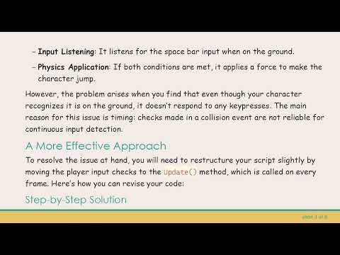 Fixing Your Game's Jump Script: How to Enable Successful Jumping in Unity