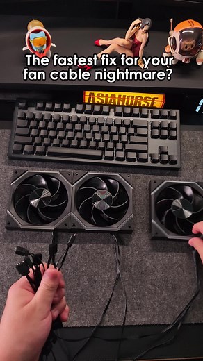 18 fan cables? Yeah… that’s an actual nightmare for beginners 😅 That’s why I switched to the new Nyota Ultra modular fans. Instead of dealing with a spaghetti mess, you just daisy-chain them in groups of 3 — and each group only needs 2 cables. That’s literally cutting 2/3 of the hassle. Plug, click, done. 🙌 More airflow, cleaner look, WAY less cable stress. Honestly, this should be the new standard for case fans. #g#gamingpcb#budgetpcp#pcbuilds#setuppcgaming