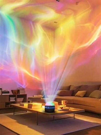 1pc USB Galaxy Swirl Projector Lamp, LED Wave Ripple Projection Light, 7-Color Changing, Bedroom Night Light Projector For Bedroom, Living Room, Home Theater, Ceiling, Party, Dance Hall Atmosphere, USB Powered With Remote Control | SHEIN