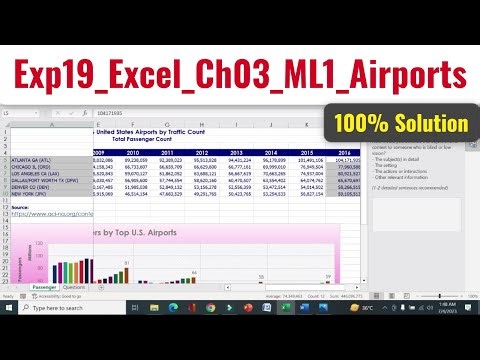Exp19_Excel_Ch03_ML1_Airports | Exp19 Excel Ch03 ML1 Airports |Excel Chapter 3 Mid-Level 1 #Airports
