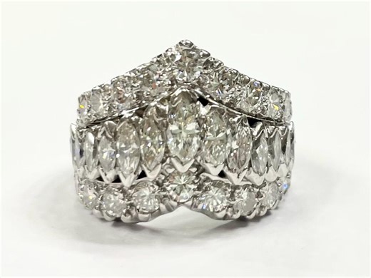 Vintage Platinum Diamond Cocktail Ring With 5cttw - Etsy