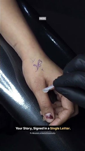 Single Letter Initial Tattoo for Partner | Minimalist Couple Tattoo Idea