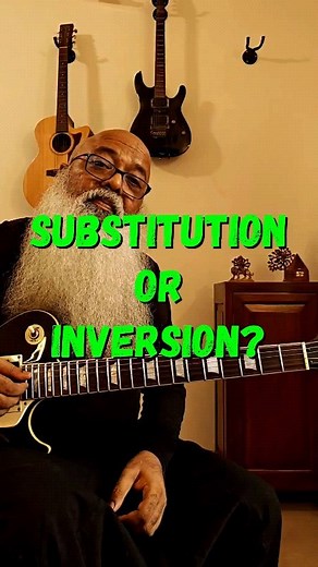 Substitution or Inversion? Here's a minor 2-5-1 in the key of Dm Em7b5 - Aaug7 - Dm6/9 I'm going to substitute Em7b5 with a Gm6 Gm6 - Aaug7 - Dm6/9 Why does it seem to work? Because they have the same notes! The formula for a minor 7th flat 5 chord is 1-b3-b5-b7 Let's take Em7b5 1 - b3 - b5 - b7 E - G - Bb - D The formula for a minor 6th chord is 1-b3-5-6 Let's take Gm6 1 - b3 - 5 - 6 G - Bb - D - E Many chords share the same notes and sometimes they substitute each other very well and sometimes
